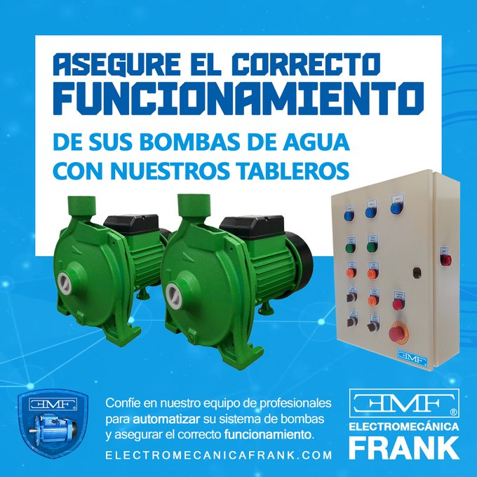 EMF_ARGENTINA's tweet photo. Nuestro tablero eléctrico de control y protección para bombas de agua EMF® es fundamental para asegurar un funcionamiento eficiente, seguro y confiable del sistema de bombas.
#correctoFuncionamiento #bombasDeAgua
#emf #electromecanicafrank https://t.co/xaqvXtP0oY