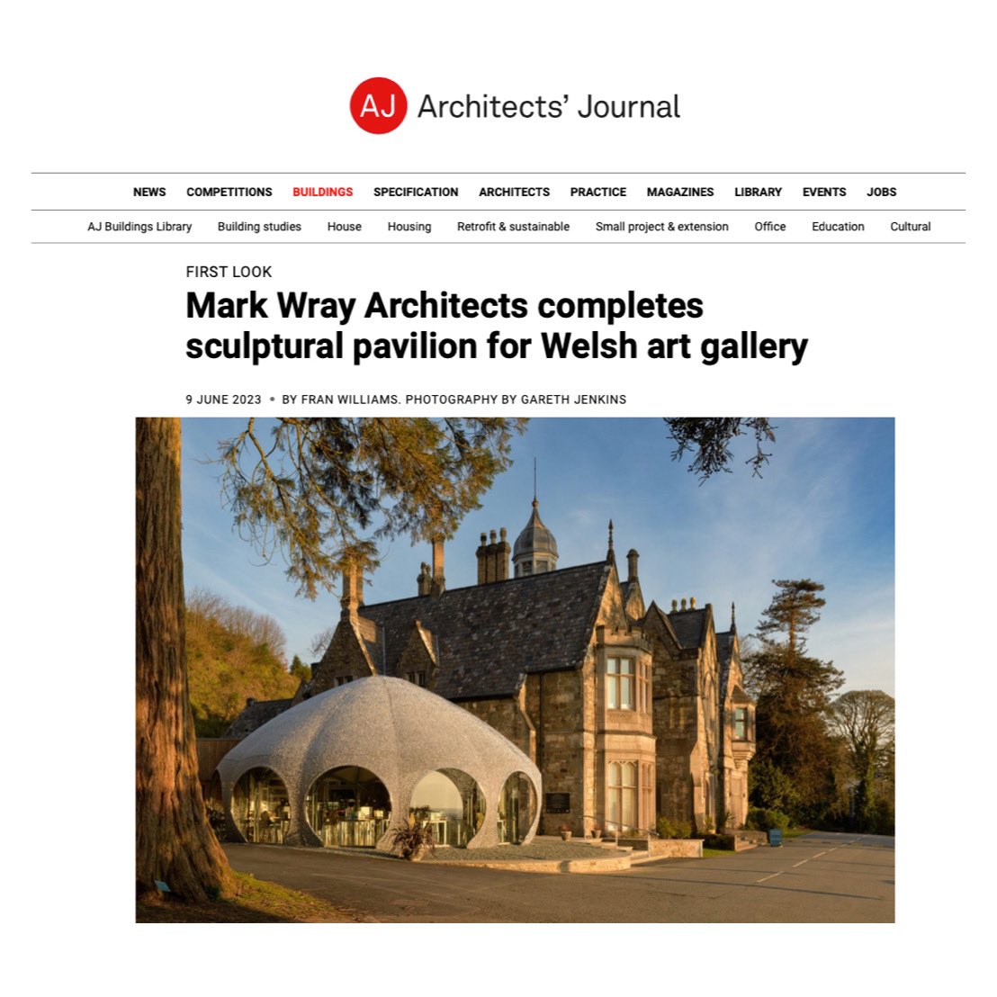 MarkWrayArch's tweet photo. We are delighted to reveal our five-year collaboration with @sandersonsculpture @fold_eng @orielplasglynyweddw for a new café on the Llyn.
 
Thank you to @architectsjournal for the feature which can be read on their website https://t.co/TWXsK2sHpg https://t.co/40HdnHn8z6