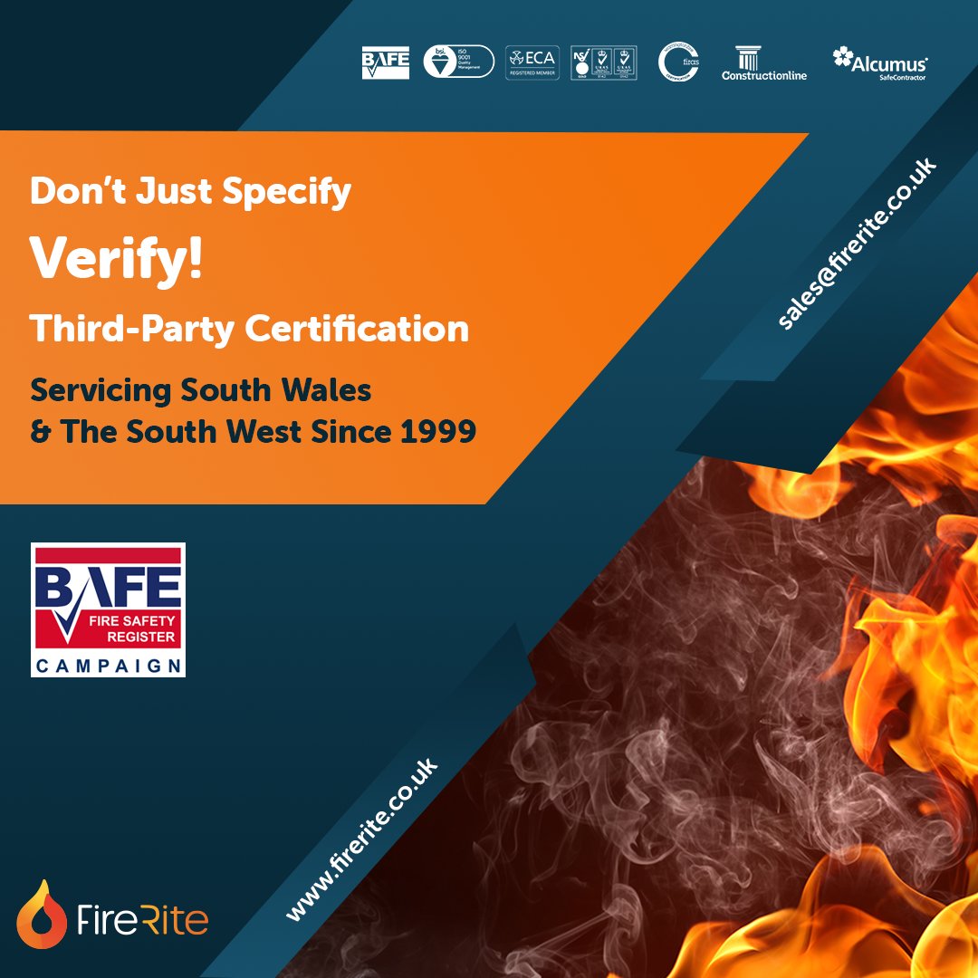 Don’t Just Specify, Verify.

Check out on the BAFE website for information. bafe.org.uk/bafe-fire-safe… 
 
firerite.co.uk
 
#firesafety #bafe #thirdpartycertification #fireconsultants #fire