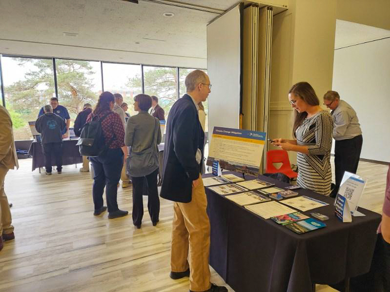 NYSERDA's tweet photo. The NYSERDA team was in Cortland at the Central NY stop of the #BondAct Listening Tour providing more info about this historic investment. ๐ Next stop is a virtual meeting, 6/26, at 6 pm. Register, get more details, & up-to-date in-person tour stops ๐ https://t.co/VvwIxg1cSX https://t.co/eUbfeYqAZT