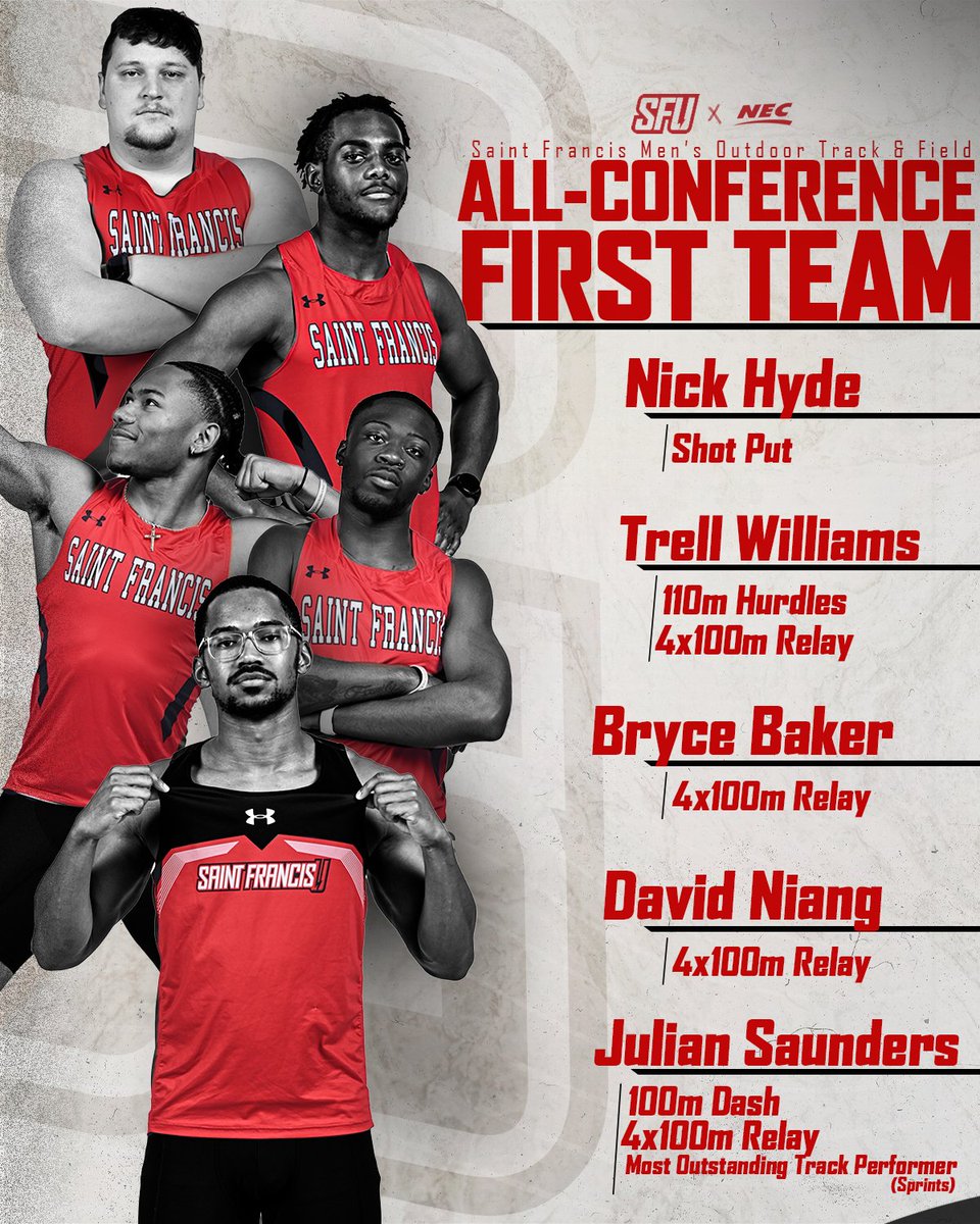 RedFlashXCTF's tweet image. Congratulations to our 2023 Men's Outdoor Track &amp;amp; Field All-Conference honorees! 

#GoRedFlash🔴⚡️