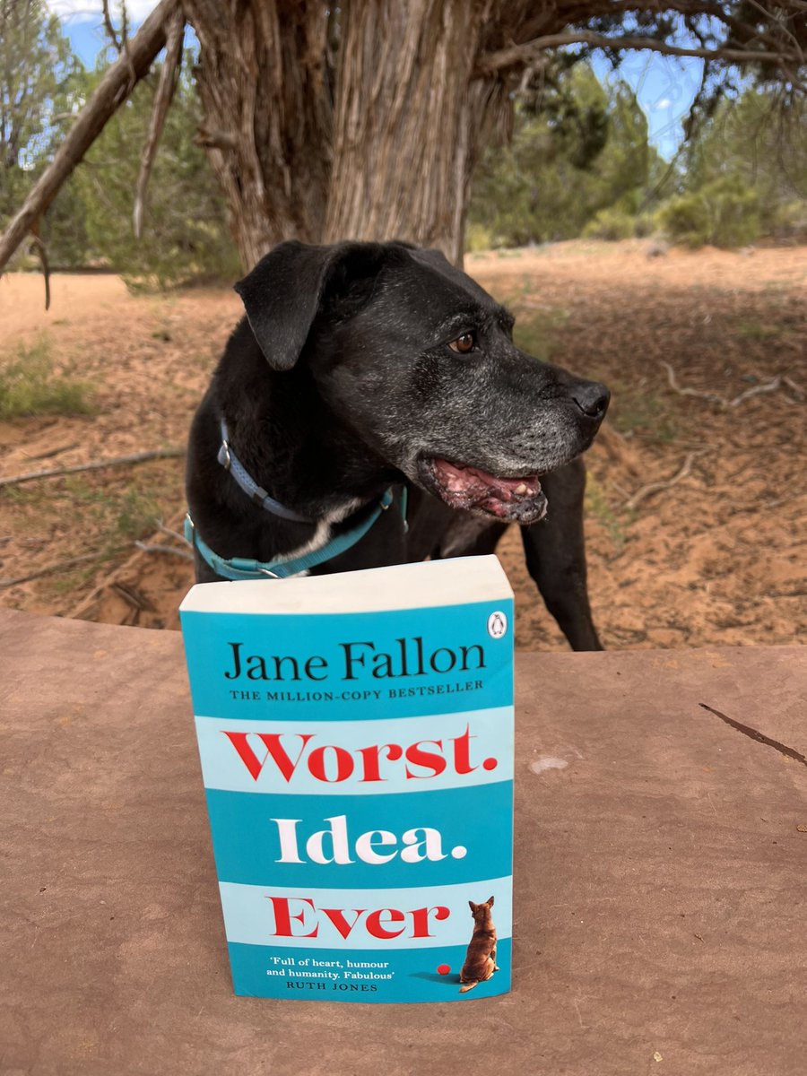 One of our senior sanctuary doggies, Simon, was happy to pose with “Worst. Idea. Ever,” especially since the wonderful author, <a href="/JaneFallon/">Jane Fallon</a> is such a big animal lover.  Looking forward to getting “Over Sharing” soon! #WorstIdeaEver