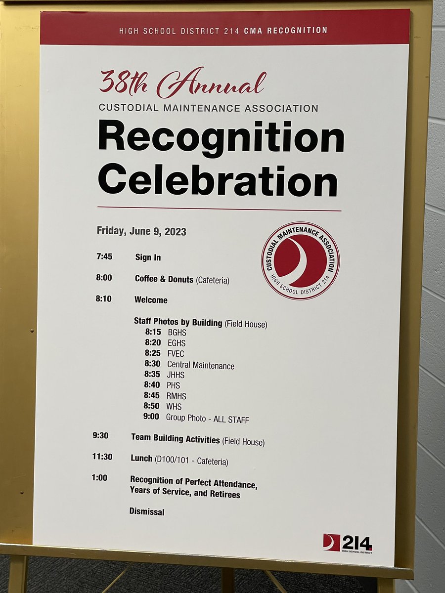 Incredibly grateful for this group! Honored to join our @Wheeling_Cats team at the 38th Annual @District214 Custodial Maintenance Association Recognition and Celebration Day! They do so much for our students, staff, and community! #TheWheelingWay #makeitmatter