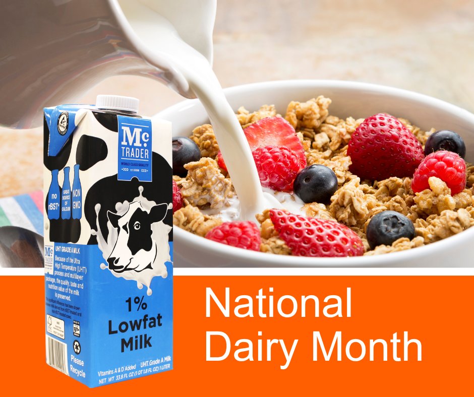 McLaneHungerSol's tweet photo. Celebrate the goodness of dairy this #NationalDairyMonth with M.C. Trader UHT Milk. Not only is milk delicious in cereal, oatmeal, or on its own, it’s also good for you! Milk provides us with calcium, vitamin D and protein, making it a tasty part of a balanced diet. https://t.co/uB5ukicBDB