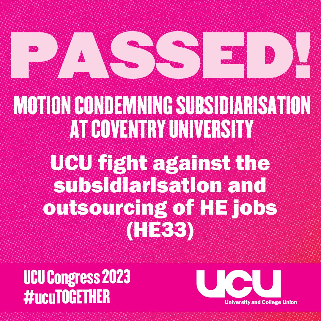 At Congress we passed a motion condemning the use of subsidiary companies to employ staff

Subsidiarisation impacts academic freedom, terms and conditions of employment and job security