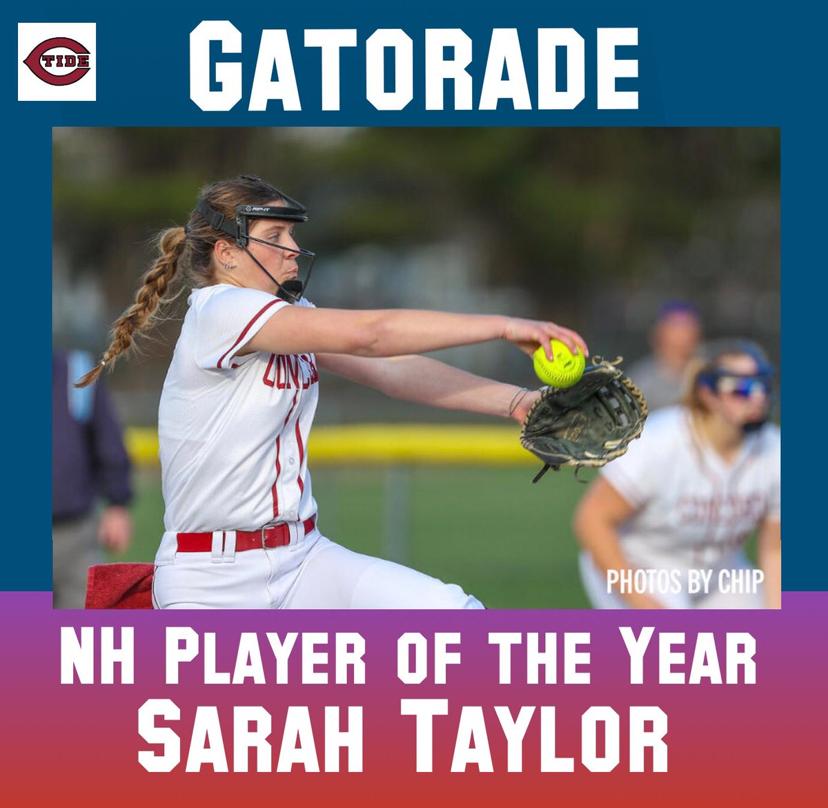 Congratulations to our own Sarah Taylor on being named Gatorade softball Player of the Year for NH! So proud of and happy for you, T!