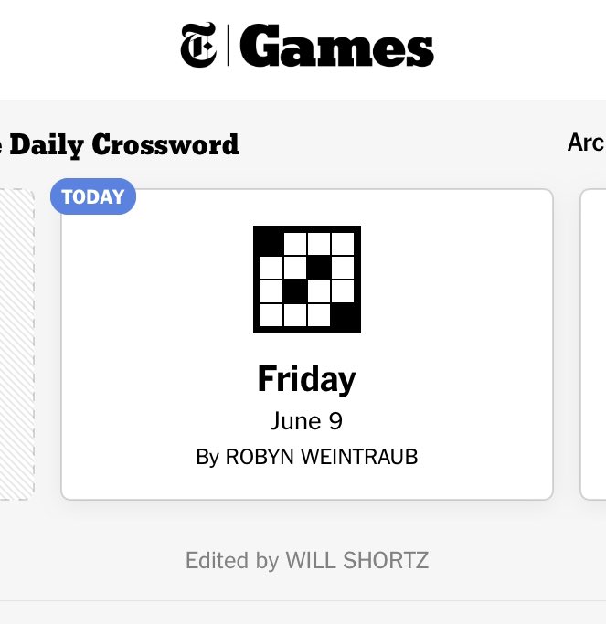 Happy Robyn Weintraub Friday to all who celebrate! 🎉🎊 #nytxw