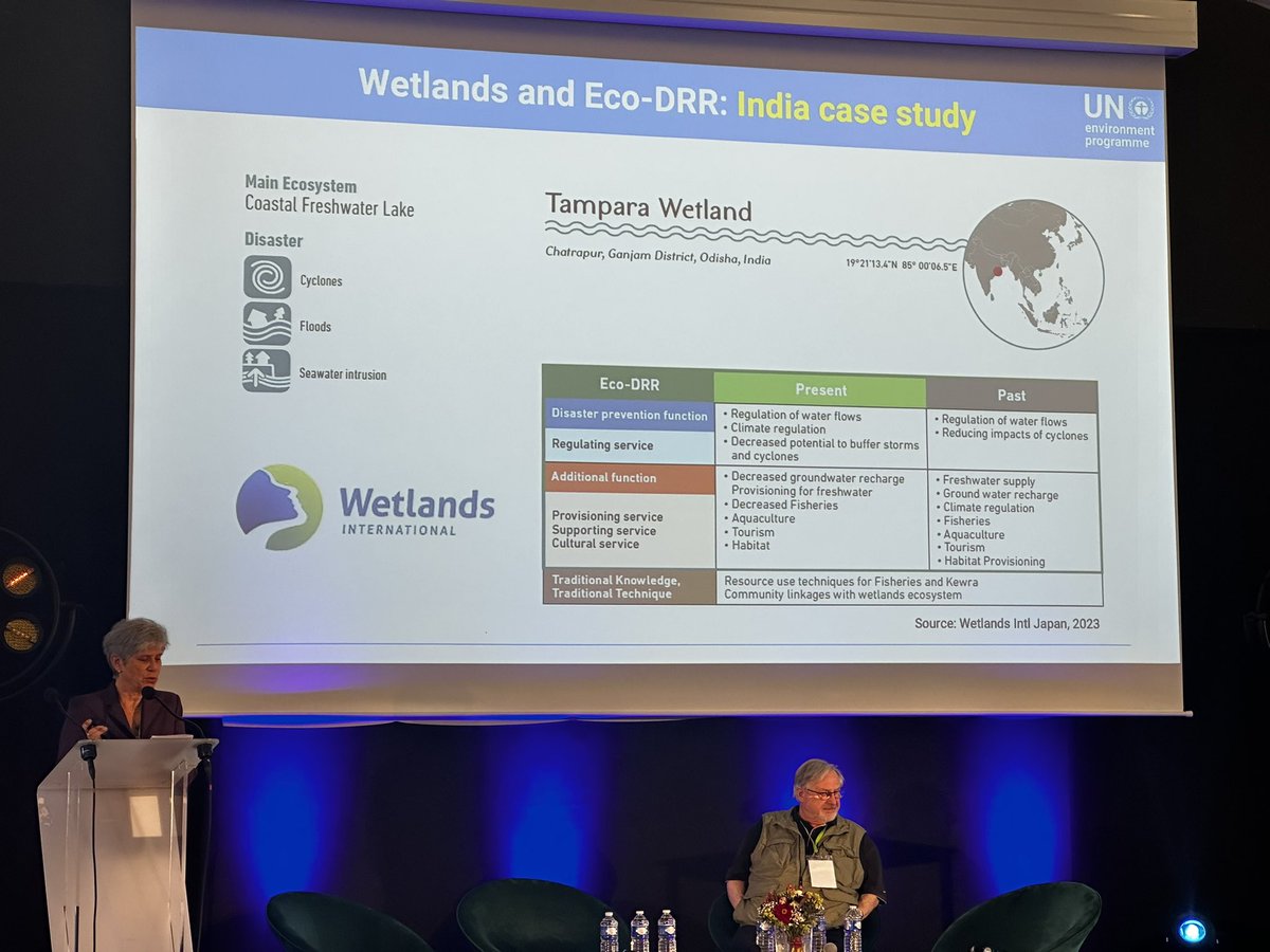 Dr. Karen Sudmeier-Rieux <a href="/UNEP/">UN Environment Programme</a> explains to us how nature and wetlands are the only solution that can tackle all three components of risk management: hazards, exposure and vulnerability. Case studies from India and Japan were also presented! #WetlandCity #Ramsar