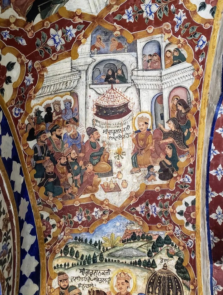 Fresco of Guru Nanak Dev Ji's wedding. (Right above the previous fresco)