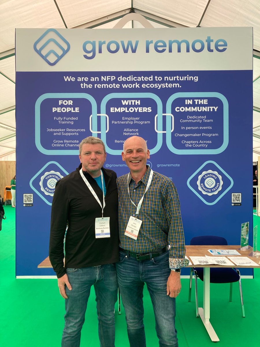 SanctuaryRunner's tweet photo. Brilliant morning at the @GrowRemoteIrl summit in Portlaoise. An early morning run followed by a super talk by the fantastic @davidmcw - ‘Conviction is everything’ - We agree 100% - Thank you Tracy @johncriordan and team for having us #RunAsOne #Solidarity #Friendship #Respect https://t.co/uoDBuxCTgF