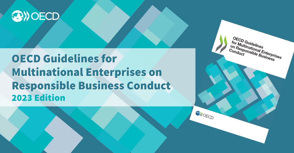 OECD's tweet photo. Multinational enterprises play a critical role in shaping our world. Updated OECD Guidelines respond to urgent social, environmental and technological priorities facing societies and businesses. 

Learn more -> https://t.co/zIbfyR1SSq  

#OECDrbc #OECDMinisterial https://t.co/BMskDwqN6o