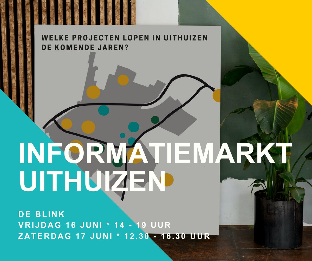 📅 Op vrijdag 16 en zaterdag 17 juni organiseren we een informatiemarkt aan De Blink in #Uithuizen. Hier krijg je informatie over allerlei projecten in de openbare ruimte van Uithuizen. Bijvoorbeeld over het Centrumplan en de versterkingsopgave. Zien we je daar? ⤵️