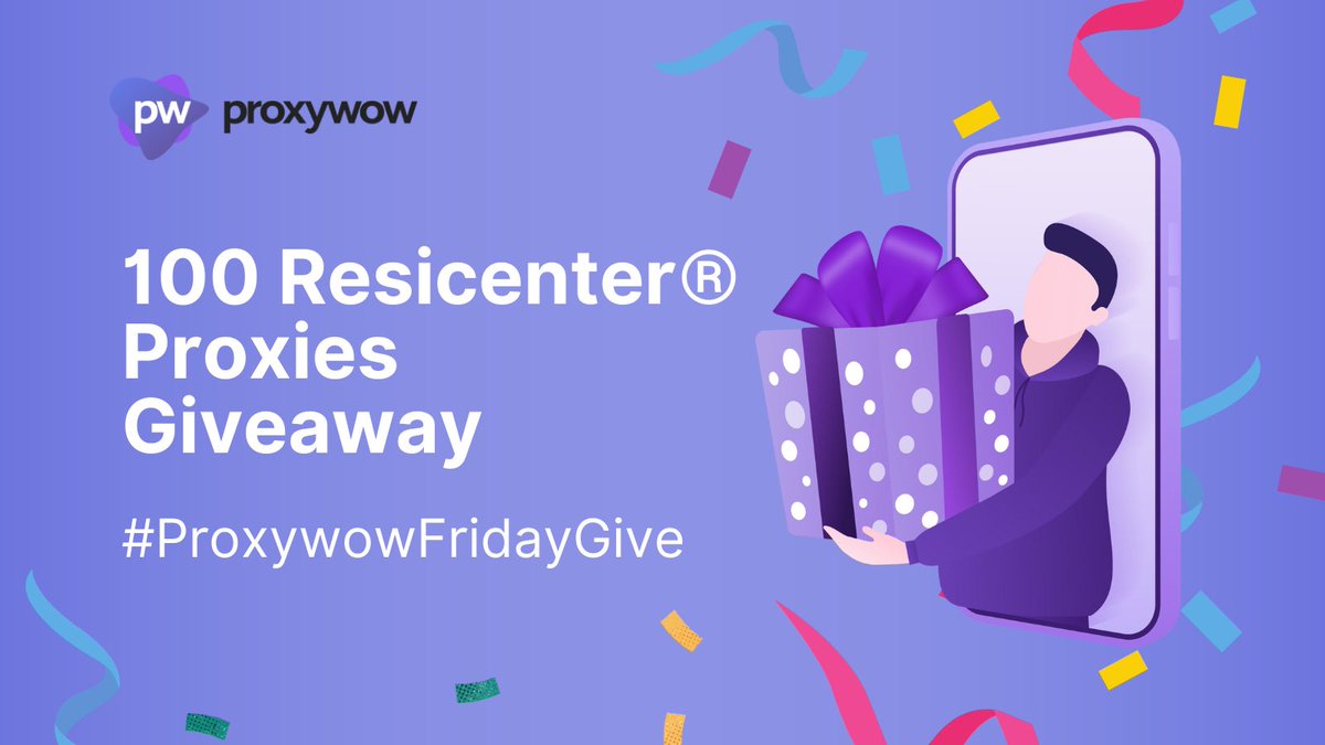 Claim your FREE proxies in the #ProxywowFridayGive 

Rules:
💜 Like &amp; RT
💜 Follow <a href="/proxywowcom/">proxywow</a>
💜 Leave ‘DONE’ in the comments below 

We will pick 10 random winners to win 10 MAX Resicenter® Proxies for weekend

Let’s go!