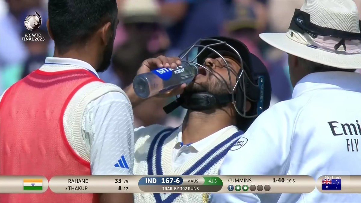 Shardul thakur is  Lord Shardul for a reason. Taking body blows,eating painkillers nd still fighting it out in the middle.
#LordShardul #WTCFinal2023