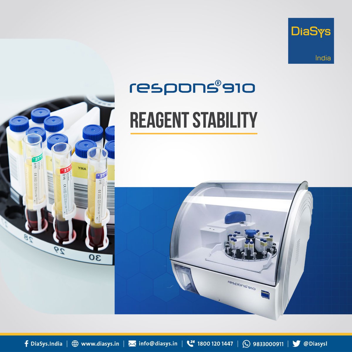 DiasysI's tweet photo. Unleash the power of DiaSys responsⓇ910, a compact and fully automated clinical chemistry analyzer. With 30 methods and high on-board capacity, it offers flexibility for everyday diagnostics.
Kindly visit: https://t.co/ukOA1ObVbJ to know more.
#DiaSys #Respons910 https://t.co/oyoznmvxRe
