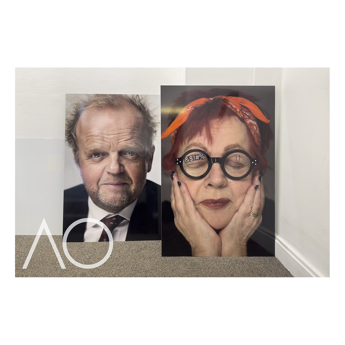 Toby Jones and Jo Brand portraits nearly ready to be installed.

Jo with F🤬ck it eyelids