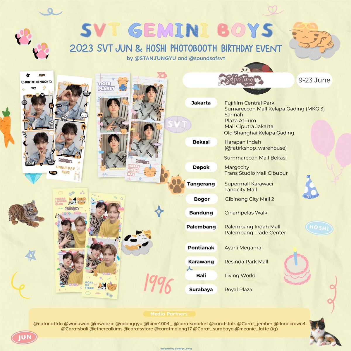 hime1004_'s tweet photo. 🐱 𝐒𝐕𝐓 𝐆𝐄𝐌𝐈𝐍𝐈 𝐁𝐎𝐘𝐒 🐯

🎂 𝟸𝟶𝟸𝟹 𝙹𝚞𝚗 𝚊𝚗𝚍 𝙷𝚘𝚜𝚑𝚒 𝙿𝚑𝚘𝚝𝚘𝚋𝚘𝚘𝚝𝚑 𝙱𝚒𝚛𝚝𝚑𝚍𝚊𝚢 𝙴𝚟𝚎𝚗𝚝 🎂
𝘣𝘺. @STANJUNGYU 𝘢𝘯𝘥 @soundsofsvt 

📍please refer to the poster
🗓️ June, 2023

tag us and use;
#TigerPlanetHoshi
#JunToTheMoon
#CATmeTIGER

#호시 #준 https://t.co/LBRb3UdXV8