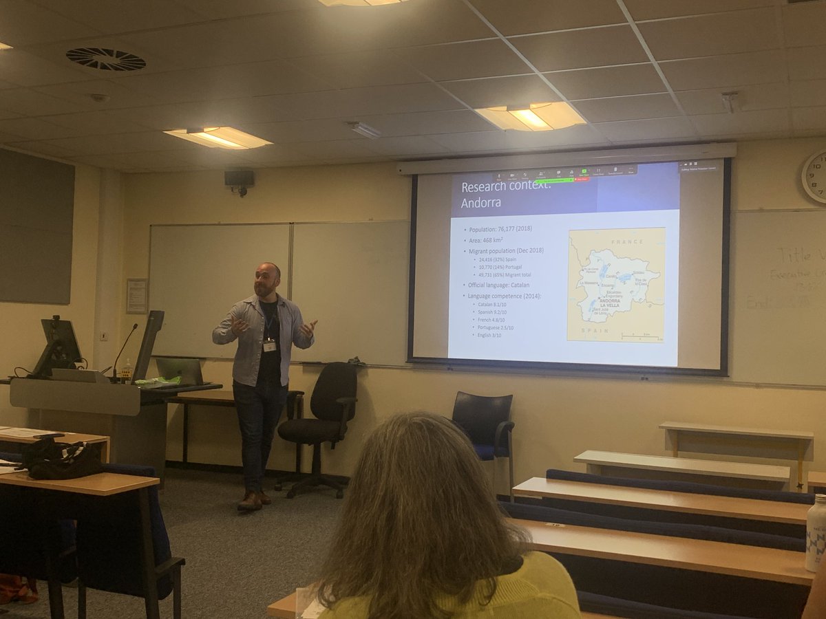 SpanishinSoc's tweet photo. Our @SpanishinSoc Secretary @JamesHawkey presenting on complex multilingual repertoires in Andorra https://t.co/AXzGSdF7pS