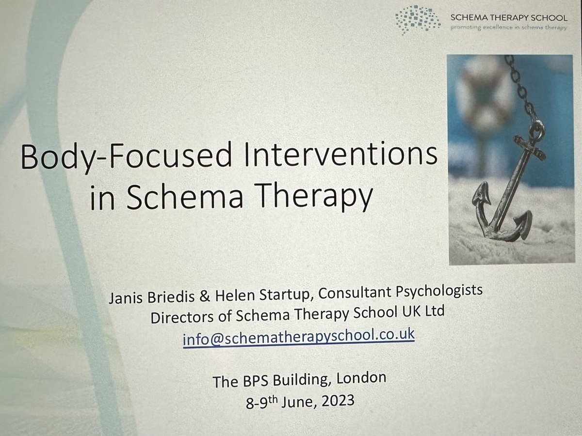 So great to be on this in-person training @SchemaSchool and reconnecting with some old colleagues and learning new skills. #mindbody @MaudsleyPrivate #schematherapy