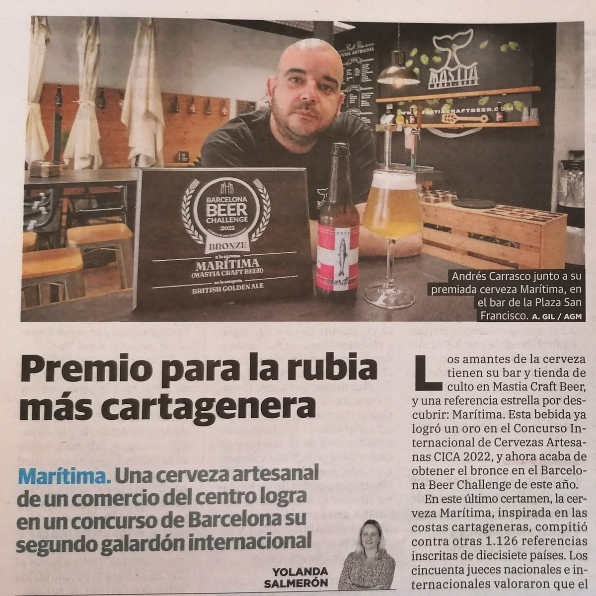 Os dejamos por aquí el artículo publicado por La Verdad sobre nuestra #maritima

laverdad.es/murcia/cartage…

#mastia #cervezaartesana #craftbeer #mastiacraftbeer #mastibarshop #plazasanfrancisco #cartagena #barshop #beershop #maritima #aladroque #1873