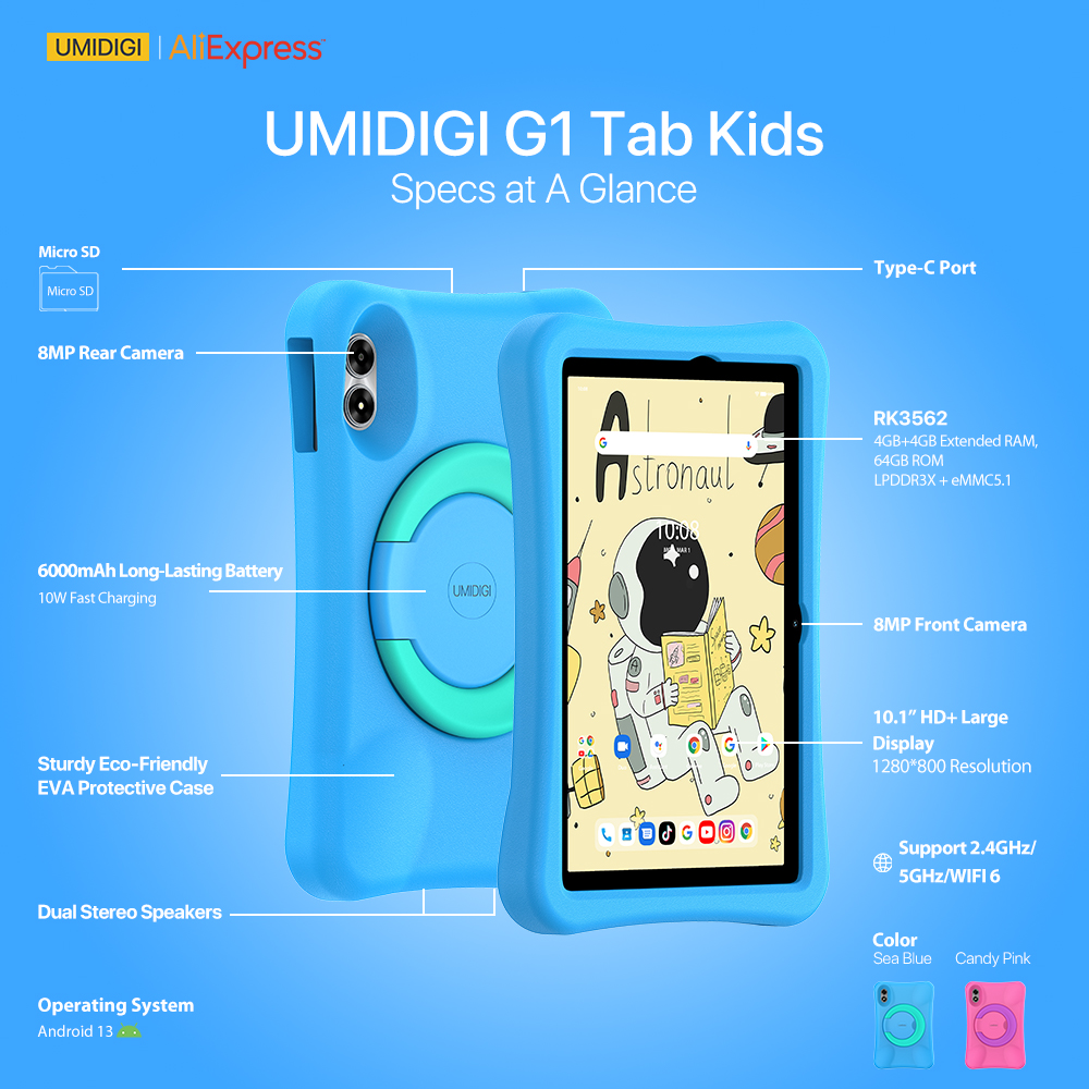 umidigi's tweet photo. Ignite your child's imagination with #G1TabKids!🧒With the theme-tailored apps for kids, it's the ultimate companion for learning and entertainment. Join our community to discuss the amazing parameter details! 📚🔍🗣️ #Umidigi
Add to Cart🛒https://t.co/KQoUGpvDAE
#AliExpress618 https://t.co/gUSDrzccb3