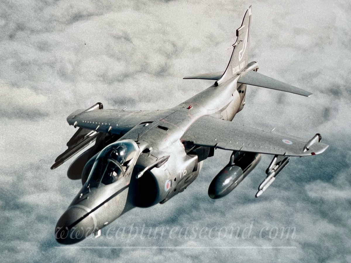 Sea Harrier, up above the clouds, 1997. #airtoair #air2air #harrierfriday #royalnavy #fleetairarm #seaharrier #harrier #hmsillustrious #hover #airpower #fighter #flight #fastjet #aviation #avgeek #captureasecond
