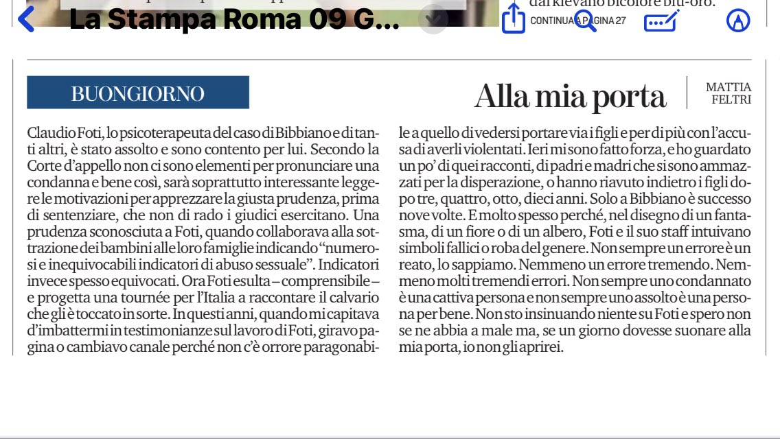 mautortorella's tweet photo. Su #Foti concordo in pieno con ⁦@mattiafeltri⁩ https://t.co/h1ncLJkItC