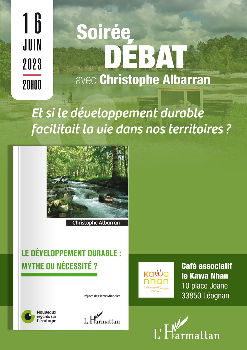 Et si le #développementdurable facilitait la vie dans nos territoires ? Venez échanger sur le sujet à #Léognan (33) le vendredi 16 juin ! #économiecirculaire #transitionenergétique #biodiversité #ess