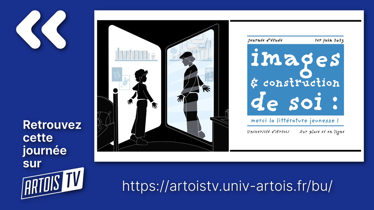 Pour voir ou revoir toutes les interventions de la journée d'étude "Images et construction de soi : merci la littérature jeunesse !" qui s'est tenue le jeudi 1er juin 2023 à l'Université d'Artois une seule adresse à retenir :
👇 👇 👇
artoistv.univ-artois.fr/bu/journees-de…