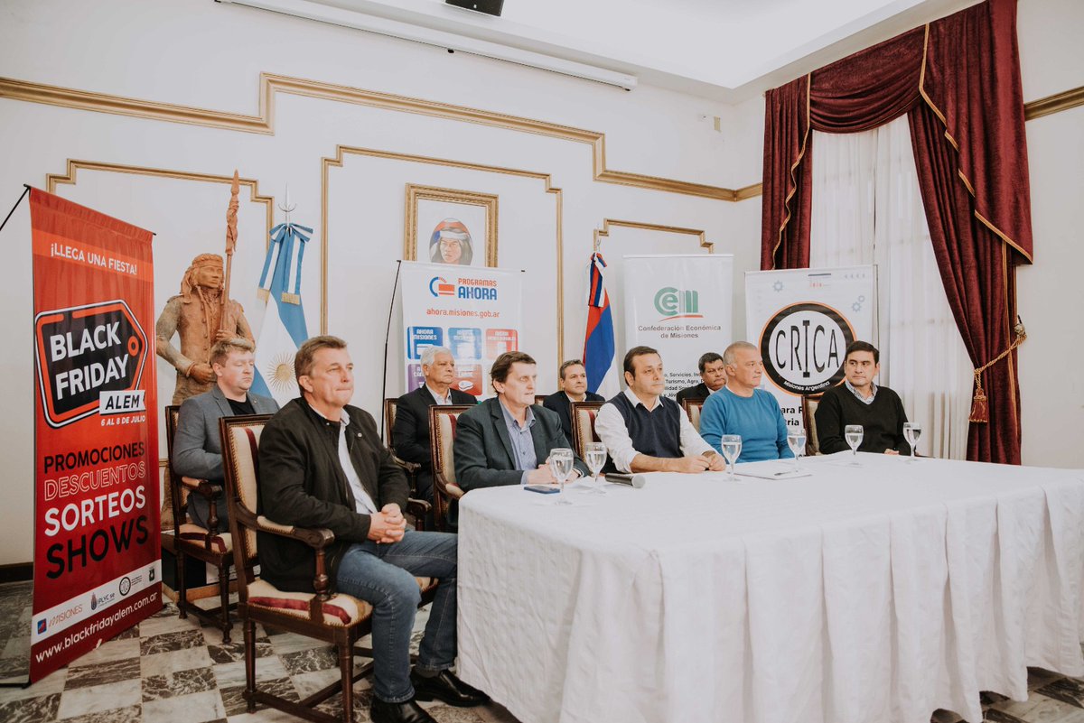 Junto al gobernador <a href="/herrerayflia/">Oscar Herrera Ahuad</a> y el vice <a href="/Arce_Carlos_/">Carlos Arce</a> , ayer presentamos una nueva edición de #EldoradoTeConviene y #BlackFridayAlem, que estarán vigentes los días 6, 7 y 8 de julio en dichas localidades. Los comercios podrán sumarse hasta el 20/6 👉bit.ly/EventosComerci…