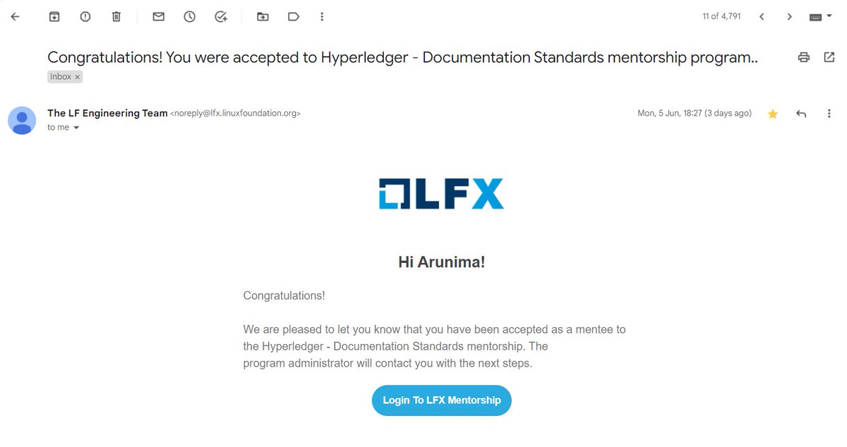 I am thrilled to share that I have been selected for the prestigious LFX mentorship program under @Hyperledger - Documentation Standards! Over the next six months, I will collaborate with the Hyperledger community and contribute to their projects. 🚀
