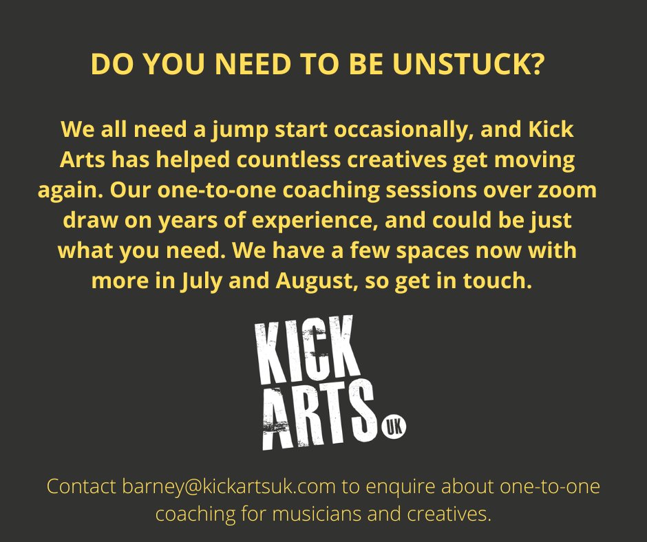 We've helped musicians, promoters, venues, visual artists, comedians, writers, theatre makers, techs - all sorts! Please share with anyone who might be interested, all career (and pre-career) stages welcome.

Sessions are over zoom and cost £60 for a 1 hour session.

#arts