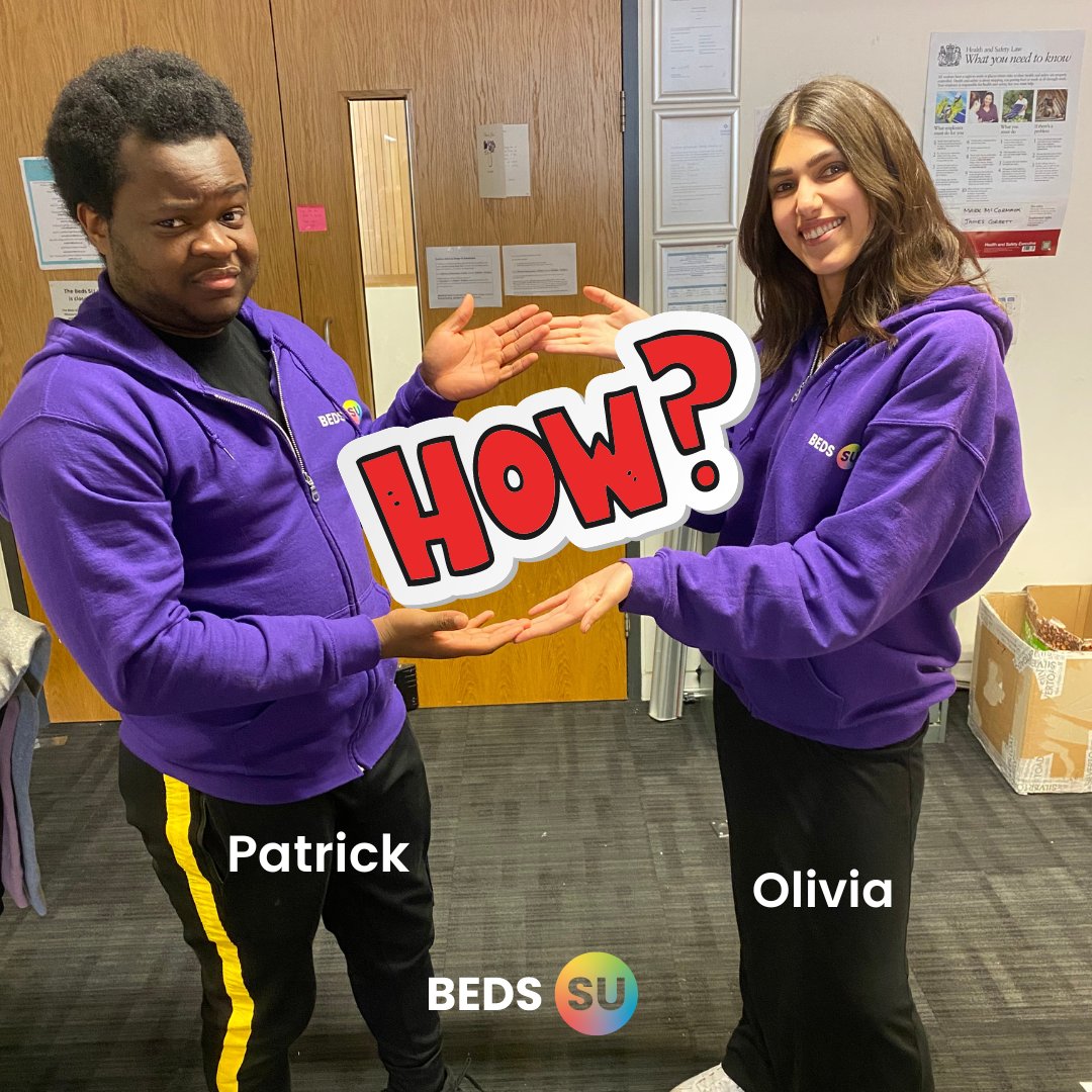 ...are we doing? Let us know through the Beds SU survey and you could win one of five £200 prizes! It doesn't take long to complete and it's vital to help us support our students 🤜🤛💜 - surveymonkey.co.uk/r/SU-survey-23