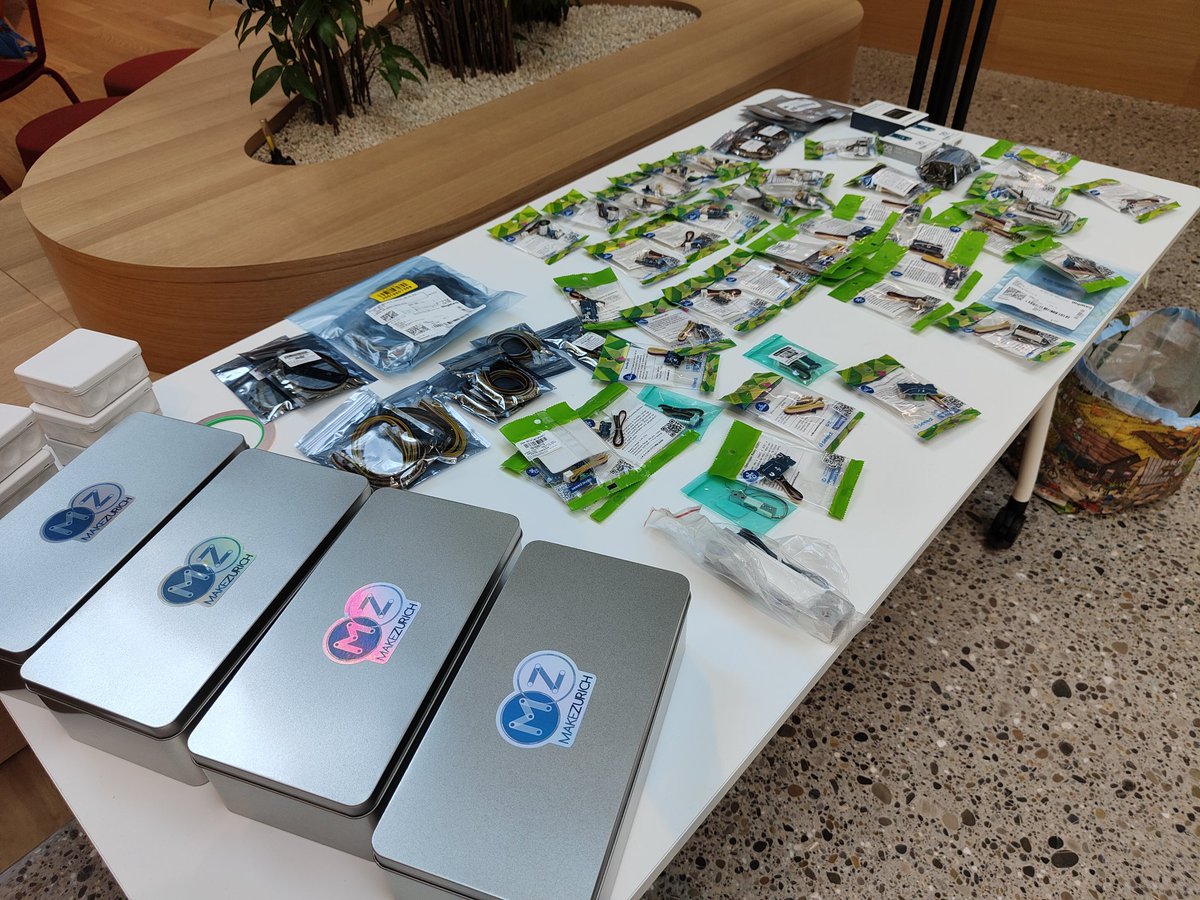 makezurich's tweet photo. Thanks to our sponsors for all the awesome #hardware available at  #makezurich #hackathon!

@sensirion @seeedstudio @ublox @decentlab @ewz_energie @stadtzuerich @thethingsindust @Akenza_IoT @SwissDevJobs #FSLab https://t.co/7eODJEpYQk