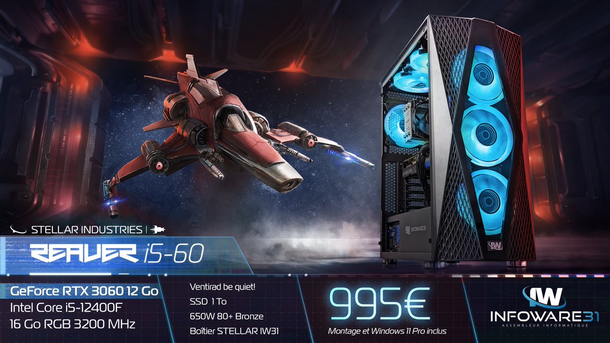 J’ai une excellente nouvelle à vous annoncer : une baisse générale de tous mes prix !
Tous mes ordinateurs de plus de 1000 euros ont vu leur prix se réduire de 100 et 300 euros, et la RTX 4090 24 Go est désormais disponible uniquement avec un processeur i7
infoware31.fr