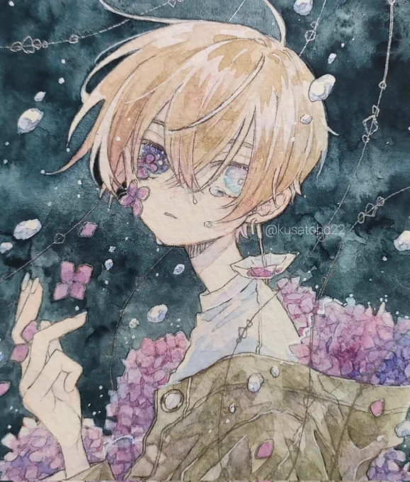 梅雨の瞳 #透明水彩
