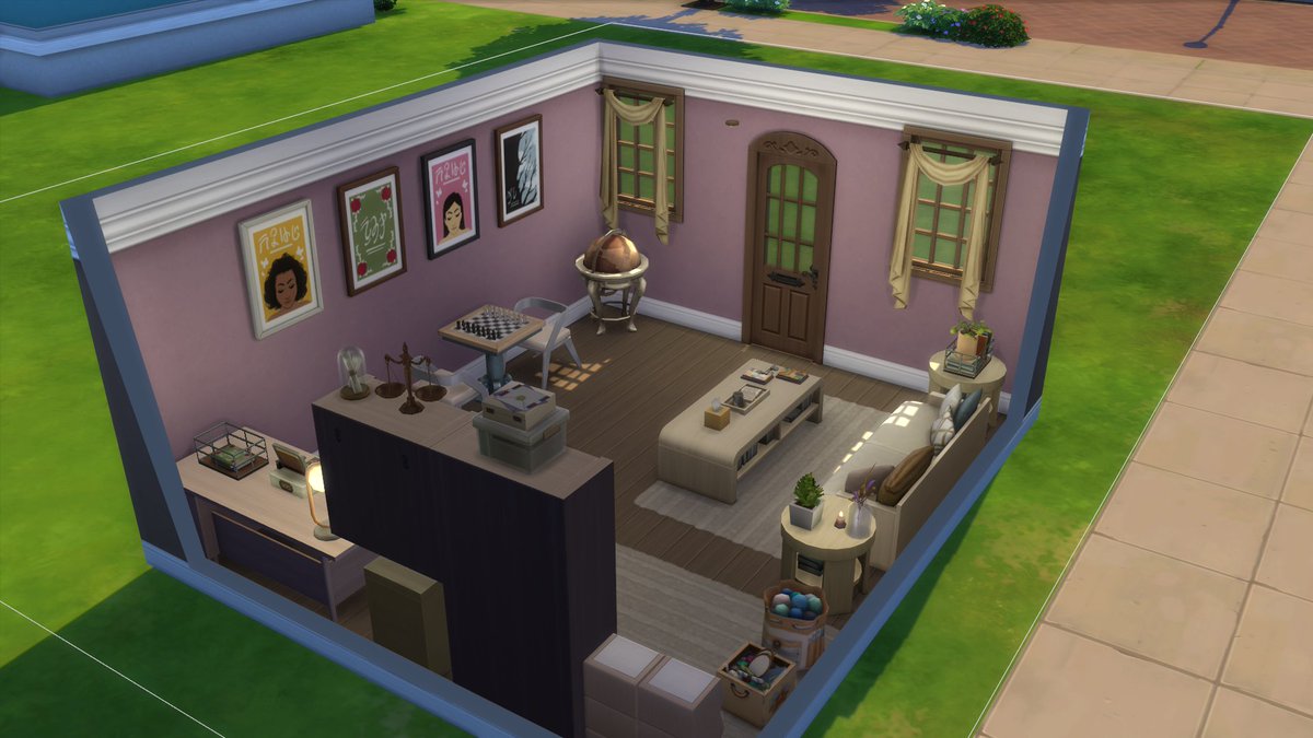 My study Peace & Quiet earned a Maxis fav! Perfect for reading, playing on the pc, playing chess, or enjoying some knitting and cross stitching. #TheSims #ShowUsYourBuilds  #TheSims4 @SimsCreatorsCom
@TheSims @thesimmerssquad @PlumbobParti @simsshare @CreatorsClan @simsfederation