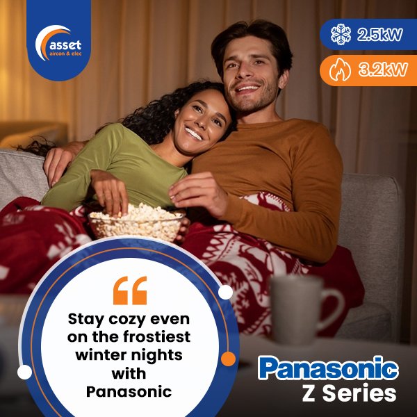 AssetAirconElec's tweet photo. Stay #cozy even on the #frostiest winter nights with #Panasonic Z Series #AirConditioning. W/ its powerful #reversecycle #technology, the Panasonic 2.5kW #splitsystem #airconditioner adjusts its #settings to maintain your #desired #heating #temperature!

https://t.co/hszaZNOruD https://t.co/9IMfohfp9v