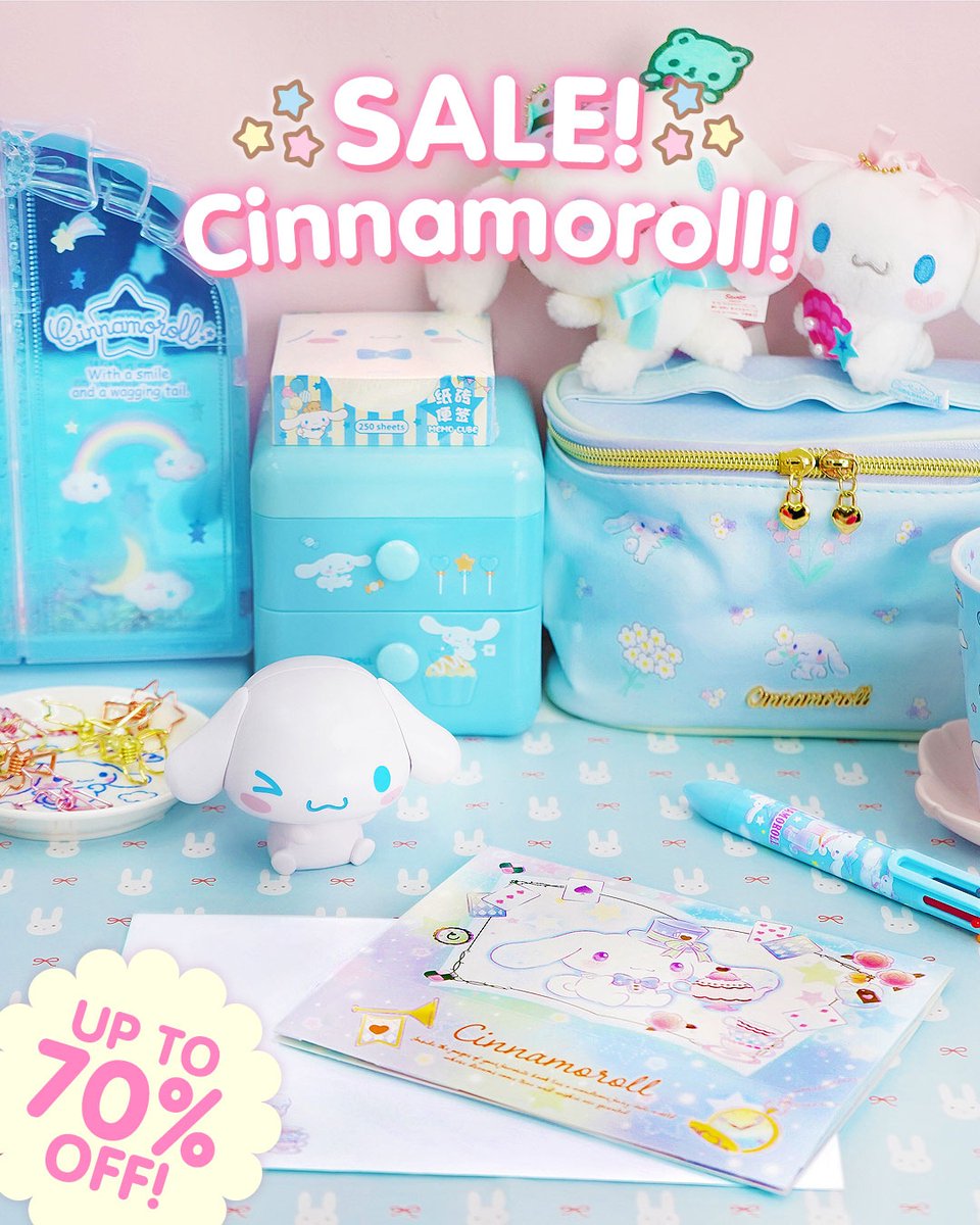 💙 SALE! 💙 Kawaii-fy your desk with Cinnamoroll cuteness up to 70% OFF! Plus FREE Shipping for all orders US$50+! Only while stocks last! ✨

#blippo #cinnamoroll #cinnamorollplushie #cinnamorollcollection #cinnamorollmerch