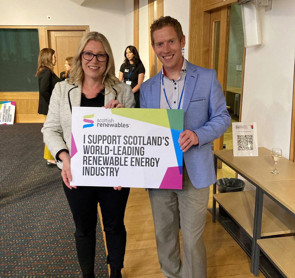 FlotationEnergy's tweet photo. Proud to be part of the @ScotRenew Parliamentary Reception this week. Thanks to @GillianMSP, for positive thoughts on the #INTOG projects. It was also great to hear the support in the room @renewableclaire for a #justtransition in skills as our sector evolves. #offshorewind https://t.co/3u3wVfl50d