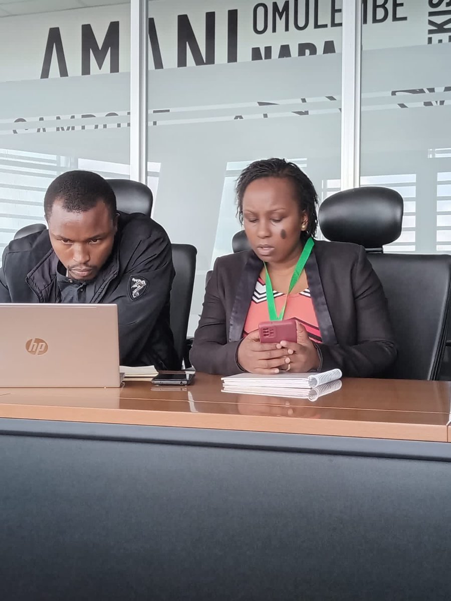 ProPeace_Kenya's tweet photo. Today, our senior media monitoring expert, Amirouche Nedjaa, &amp; our senior electoral ICT expert, Khaldoun Dudin, have a working session on the Early Warning and Information Monitoring Mechanism dashboard, with the head of the NCIC, ICT department, Isaac Munya and his colleagues. https://t.co/anj4kz43JF