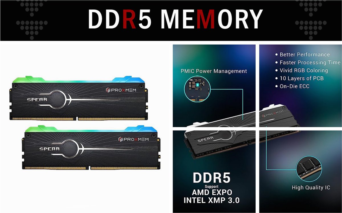proxmem's tweet image. For gamers, the speed and stability of the RAMs are the utmost factors that need to be considered. And for overclockers, the particle constitution is essential. Oh, you know what, Proxmem RAM products can fulfil both demands!

#pcgaming #RAMoverclocking #RAM #ddr4 #ddr5 #Proxmem