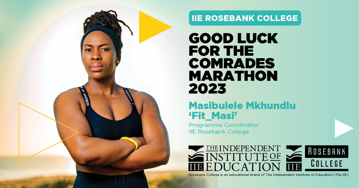 In the spirit of the comrades marathon, the best of luck and a special shout out to Masibulele Mkhundlu, also known as <a href="/FitMasi/">GirlThatLifts/TheRunner</a>

IIE Rosebank College Durban, Programme Coordinator, as she gears up for the comrades marathon on Sunday.

#RCInspires #LoveIIERosebankcollege