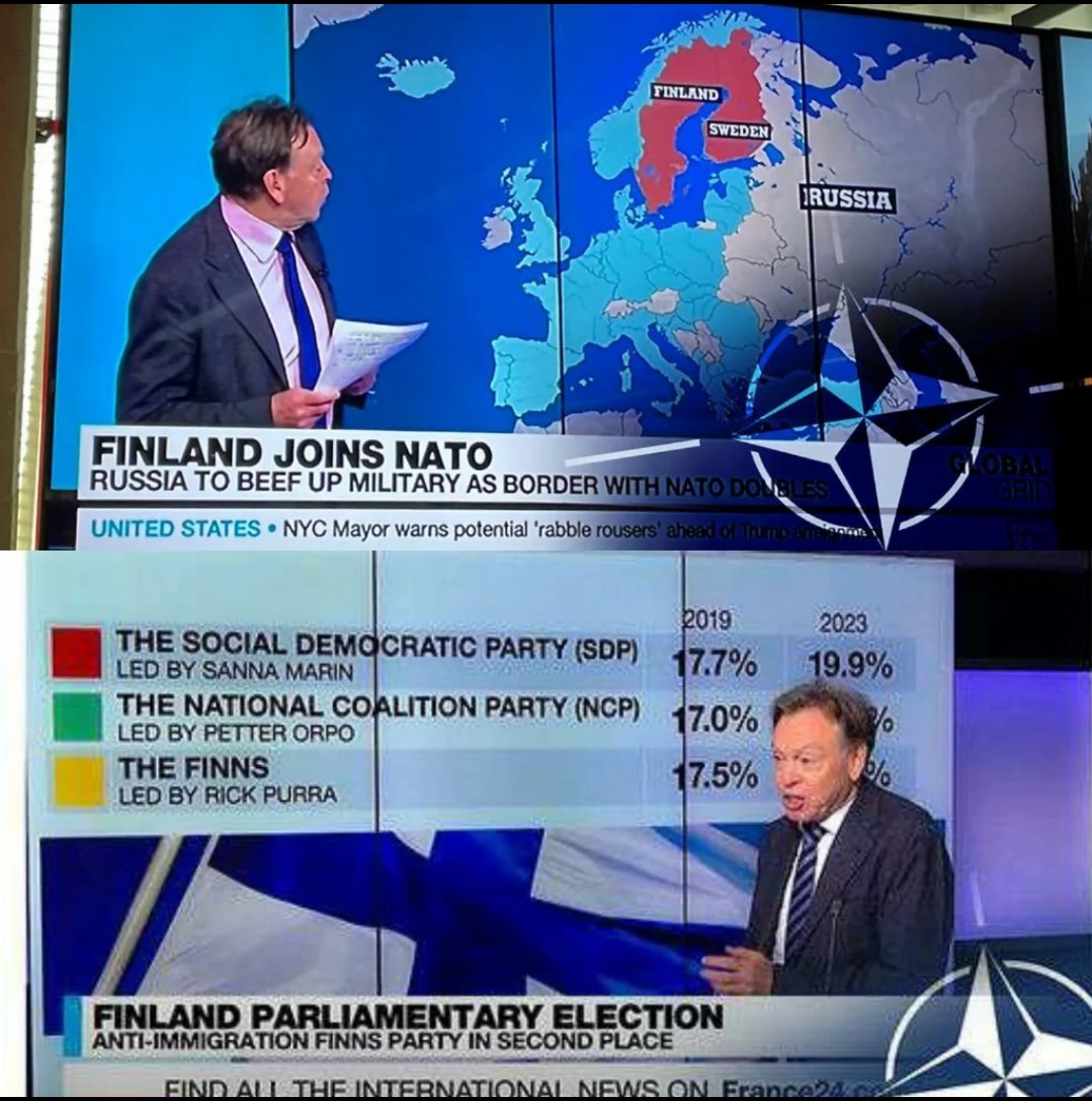 jarmis6's tweet photo. @sumlenny @robkowa @France24_en Have to mention that France24 has a long track record with everything foreign (non French?).  In April they located Finland and Sweden wrongly and made female Riikka Purra as Rick Purra, Petteri Orpo as Petter Orpo. https://t.co/30G9EPzh2Q