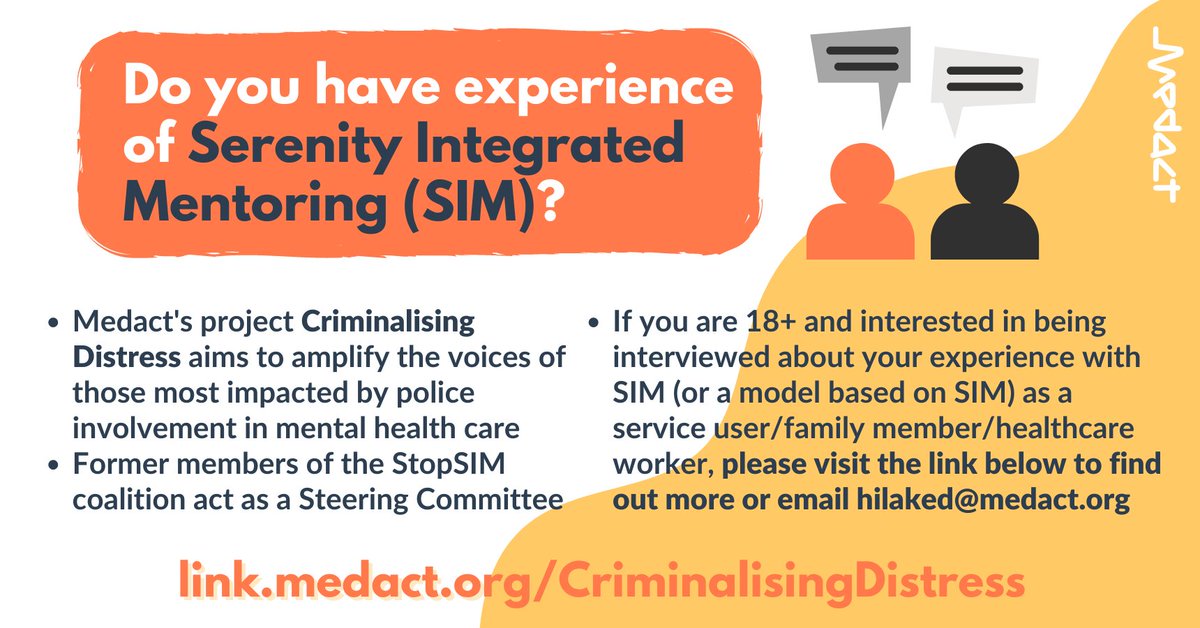 hil_aked's tweet image. Medact's Criminalising Distress project asks 1) how &amp;amp; why SIM was adopted so readily 2) how it impacted people 3) why there has been so little accountability &amp;amp; 4) what the alternatives are 

We're v happy with responses to our call for participants so far but please keep sharing!