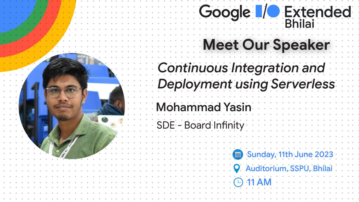 gdgbhilai's tweet image. 📢Speaker Announcement: Google I/O Extended 2023 🌟

Hello Geeks!👋 
Don’t miss our next keynote speaker at Google I/O Extended 2023👏

Introducing @mdmemonyasin, Software Developer @boardinfinity🙌

#GoogleIO2023 #googlefordevs #Google