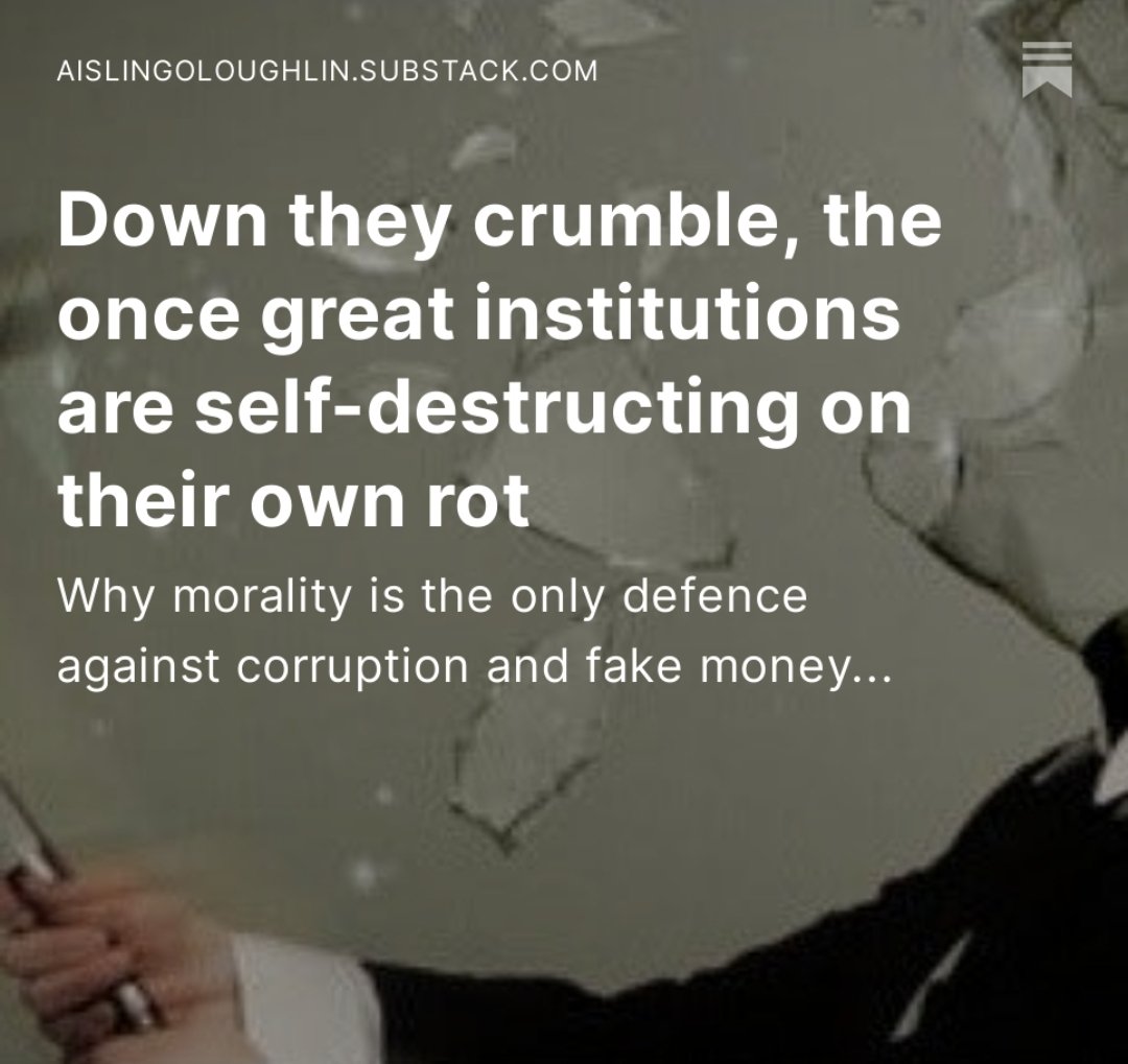 It's mesmerising to witness the implosion of institutions we thought we could trust, from the mainstream media to the medical industry. They've no-one to blame except themselves. Article on SK.