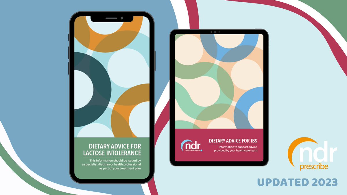 These look new😀- updated & redesigned IBS & Low-Lactose resources. Available digitally to NDR Prescribe now bit.ly/NDRIBS. Thanks to specialist #dietitians from @NHSL_Dietetics, @NHSGGCDiet and @Dietetics_RGU for all their work on this project.🙏