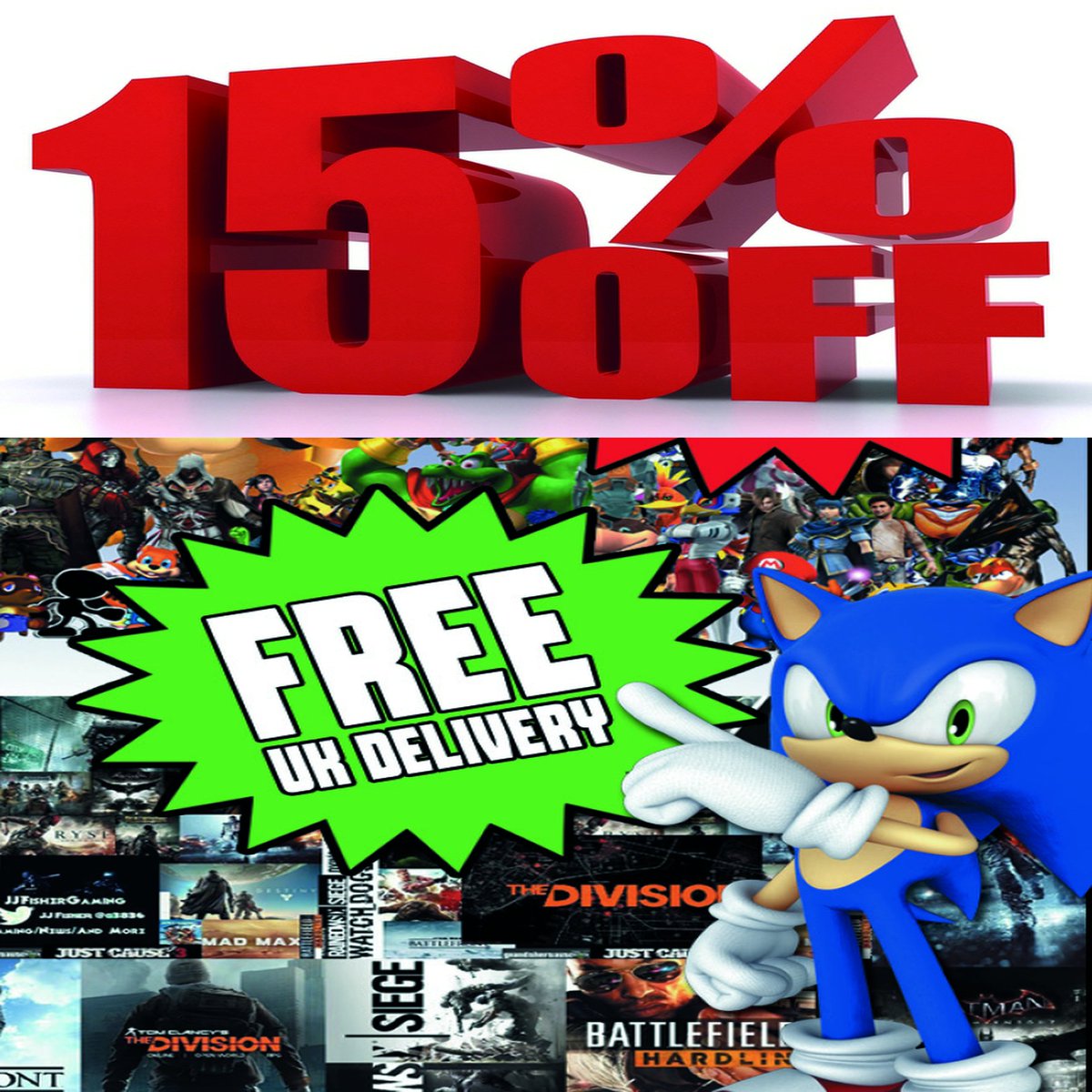 SUMMER SALE 15% of Everything Online
FREE UK DELIVERY

#SALE #Videogames #ps4 #ps5 #xbox #xboxseriesx #nintendo #gamers #gaming #retrogaming #game #ukbusiness #xboxone