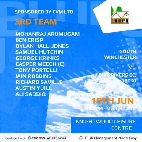 #HCL Week 5=2 big wins and 1 big defeat ❌✔✔

Ctrl + V from last week...2s maintain their 100% start to the season 👏🏽

On to week 6 &amp; a 1s &amp; 2s double header vs @tichborneparkcc &amp; 3s vs Five Rivers

And remember one thing: Wear Sunscreen ☀🥵

#bluecaps #winches
